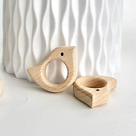 Бук Горобчик (з отвором) 30*45мм (дерев'яні намистини)