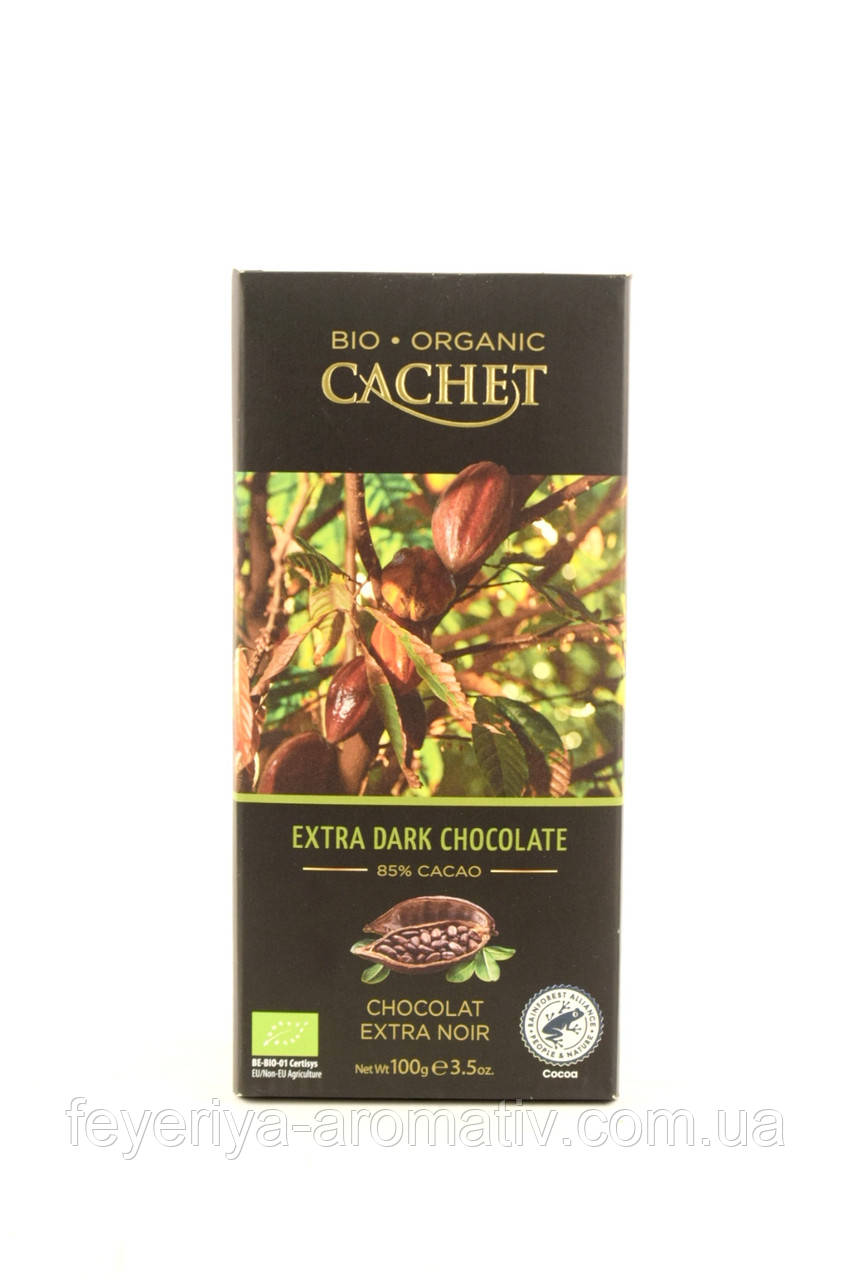 Шоколад чорний 85% какао Cachet bio organic 100гр (Бельгія)