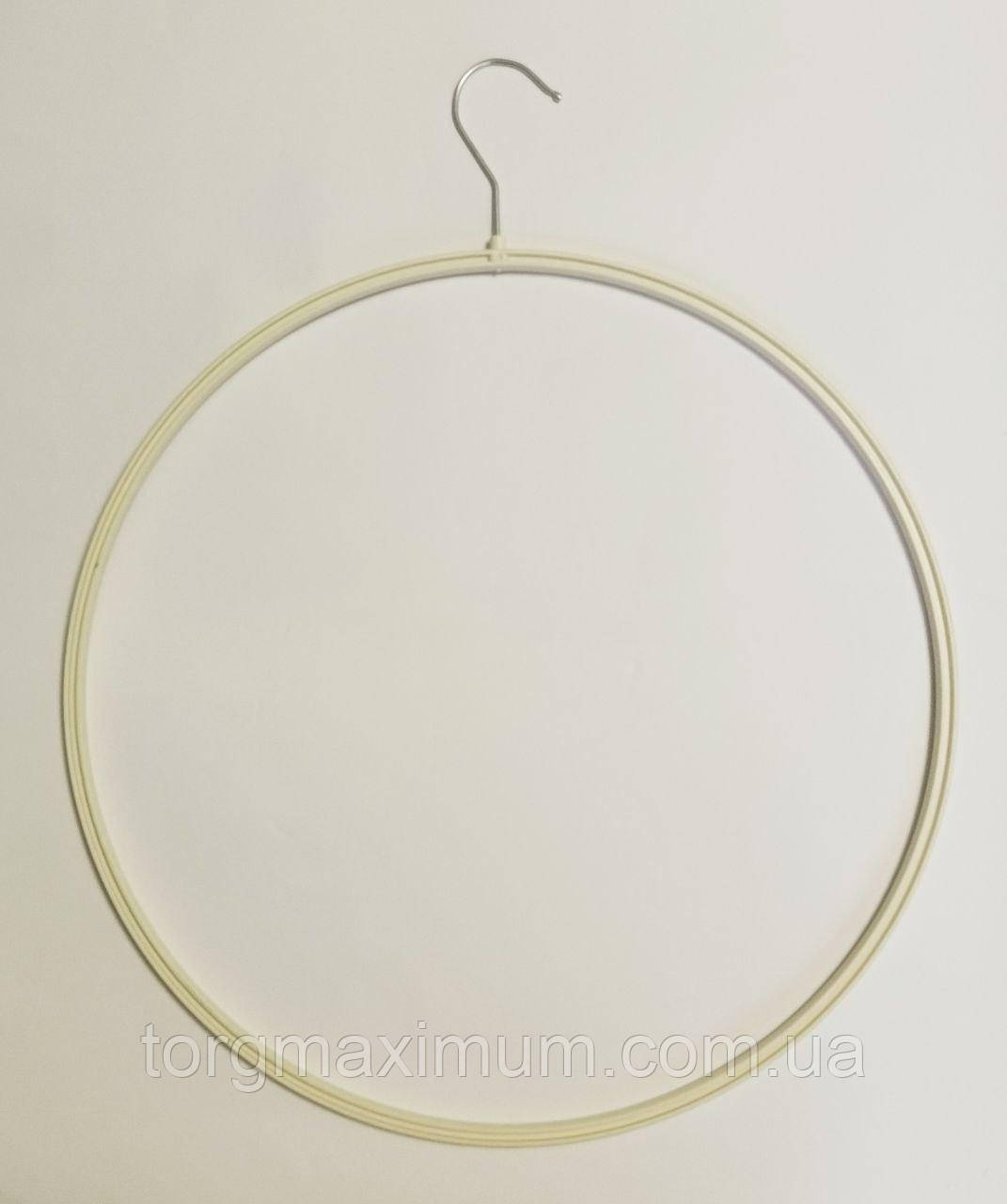 Вішалка "Круг" з металевим гачком біла діаметром 43 (см), фото 1
