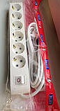 Подовжувач мережевий побутовий 6 гнізд 5 метрів із заземленням і кнопкою вимикачем ДЕКО Horoz Electric Туреччина, фото 3