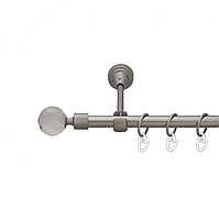 Карниз кованый для штор одинарный сатин Кристалл Шар 16мм диаметр гладкая комплект