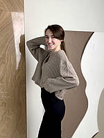 М'який бежевий жіночий светр зі спущеним рукавом Niagara_brand 1831, фото 4