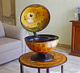 Декоративний настільний глобус-бар дерев'яний "Стародавня карта" діаметр сфери 420 мм, фото 3