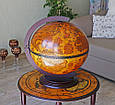 Декоративний настільний глобус-бар дерев'яний "Стародавня карта" діаметр сфери 420 мм, фото 4
