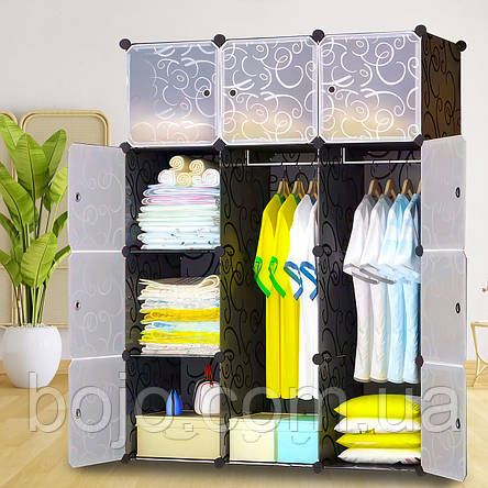 Модульна складна універсальна пластикова шафа для одягу Storage Cube Cabinet МР 312-62 12 відділень (N-16), фото 1