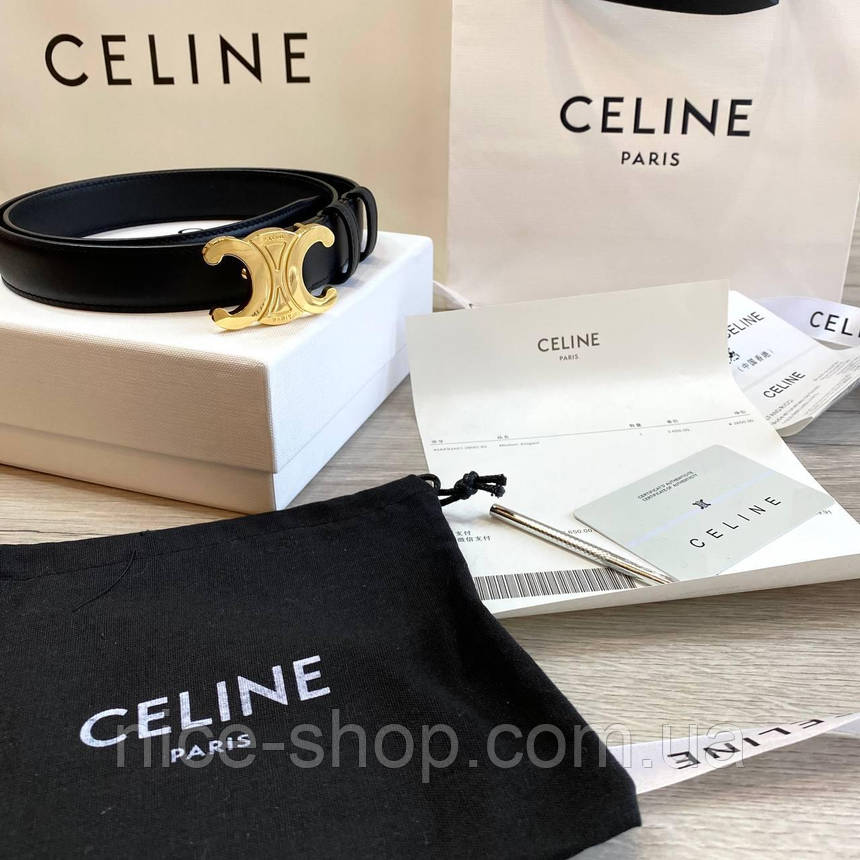 Ремінь шкіряний Celine преміум класу в коробці, фото 1