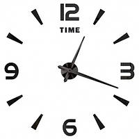 3Д годинник настінний, чорний (40-120 см) (9020-009)