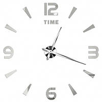 3Д годинник настінний, срібний (40-120 см) (9020-010)