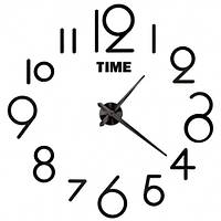 3Д годинник настінний, чорний (40-120 см) (9020-011)