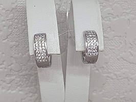 Срібні сережки з фіанітами. 902-00751