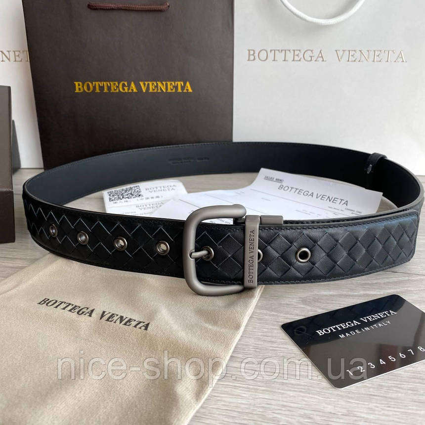 Ремінь bottega veneta шкіряний преміум класу в коробці, фото 1