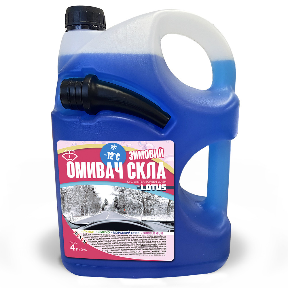 Омивач скла Зимовий -12°C "Морський Бриз" Lotus каністра з носиком 4 л, фото 1