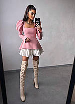 Модна жіноча міні сукня з рукавами-ліхтариками та воланами Smb8927, фото 4