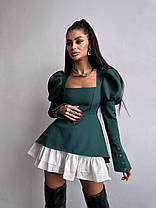 Модна жіноча міні сукня з рукавами-ліхтариками та воланами Smb8927, фото 5