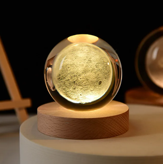 3D Кришталева куля планетарна декоративна нічна лампа