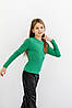 Лонгслів для дівчинки (розміри 116-164) | Трикотаж рубчик 'Мустанг' колір зелений, фото 5