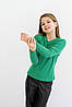 Лонгслів для дівчинки (розміри 116-164) | Трикотаж рубчик 'Мустанг' колір зелений, фото 9