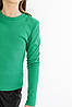 Лонгслів для дівчинки (розміри 116-164) | Трикотаж рубчик 'Мустанг' колір зелений, фото 6