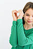 Лонгслів для дівчинки (розміри 116-164) | Трикотаж рубчик 'Мустанг' колір зелений, фото 10