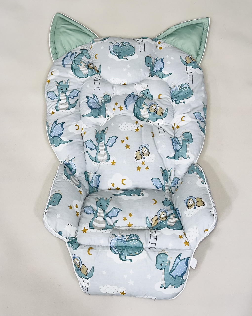 Чохол двостороній DavLu до стільчика для годування Chicco Polly 2 в 1 Дракони (Ch-n-3-18)