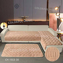 Дивандек 3в1 для дивану Накидка-Покривало для м'яких меблів Колір: пісочний
