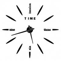 3Д годинник настінний, чорний (40-120 см) (9020-005)