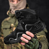 Тактические ботинки АК на гибкой полиуретановой подошве Черные, мужские ботинки кожаные