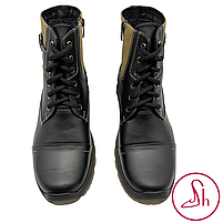 Черевики чоловічі зимові, з натуральної шкіри зі вставками пісочного нубука «Style Shoes», фото 4