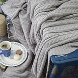 Покривало вʼязане VividZone КЛАСИК 180*220 бежевий, фото 3