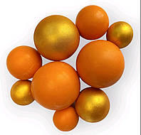 Шоколадные сферы на торт оранжево-золотые набор (9 штук)