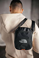 Мужская сумка мессенджер The North Face черная с сеткой Барсетка через плечо Зе норт фейс