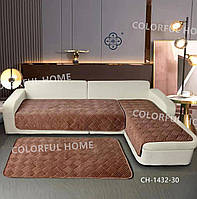 Дивандек 3в1 для дивану Накидка-Покривало для м'яких меблів Колір: коричневий