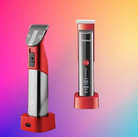 Машинка для стрижки волосся Kemei KM-5016 (акумуляторна, професійна, 4 насадки, LCD дисплей), фото 2