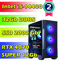 Игровой компьютер Intel i5-14400F (10 x 4.7Ghz) / 32 Gb DDR5 / SSD 2 Tb / RTX 4070 Super 12Gb