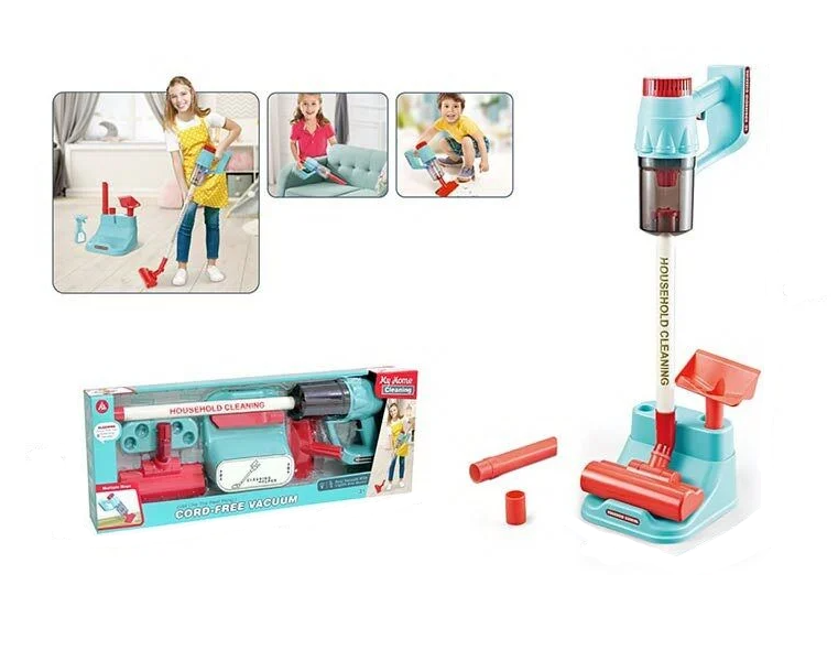 Дитячий ігровий пилосос (3 насадки, звук, світло, підставка для додаткового обладнання, в коробці) HJ 610, фото 1