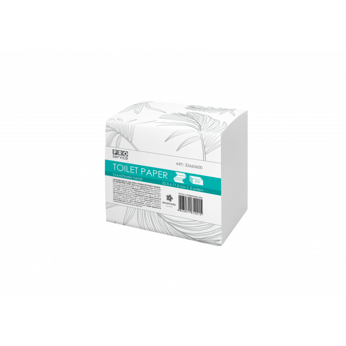Туалетний папір листовий PRO service Premium целюлозний, 2-шаровий (300 аркушів/пачка)