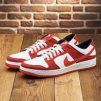 Чоловічі шкiрянi кросiвки великих розмiрiв червонi весна/осiнь Nike