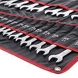 Набір ріжково-накидні  ключів комбінованих, 25 шт (чохол) 6-28, 30 та 32 мм CrV INTERTOOL HT-1200, фото 3