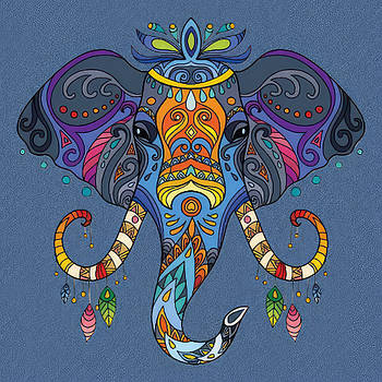 Картина за номерами антистрес Слон азіатський 30х30 см Strateg (JCEE36801)