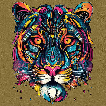 Картина за номерами антистрес Тигр у стилі поп-арт 30х30 см Strateg (JCEE36804)