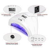 UV/LED лампа Sun 1S для нігтів (біла) - з таймером та дисплеєм, 48 Вт., фото 6