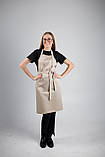 Фартух водонепроникний бежевий для кухарів, офіціантів, майстрів б'юті сфери, фото 5