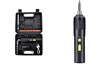 Отвертка аккумуляторная в кейсе с многофункциональным набором бит и головок 33 предмета, Электродрель бытовая