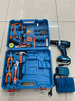 Набір дриль-шурупокрут Makita з 2 акумуляторами та насадками 36V, Комплект ручного інструменту для дому tac