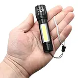 Світлодіодний ліхтар ручний BL-911 кишеньковий акумуляторний із зарядкою USB, фото 4