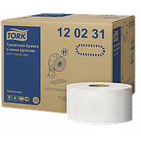 Туалетная бумага Tork Advanced мини-рулон, целлюлозная, 2-слойная, 170 м, Т2