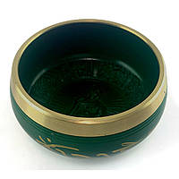 Зеленая бронзовая поющая чаша "Будда" 11х10.2х5 см (Zp34861)