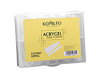 Верхні форми для нарощування Komilfo Acry Gel Forms, Long Gothic