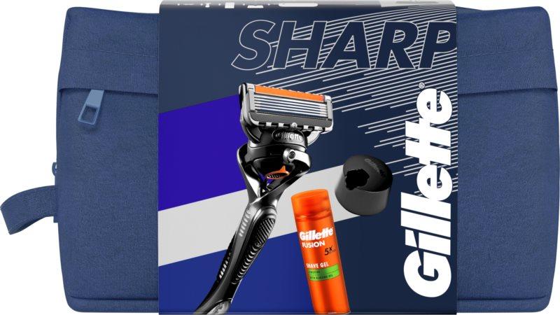 Подарунковий набір Gillette Sharp Fusion 5 ProGlide ( 2 касети + гель Sensitive Shave +косметичка ), фото 1