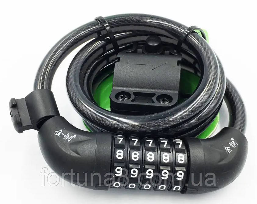 Замок тросовий кодовий Feel Fit 1200х10 із тримачем